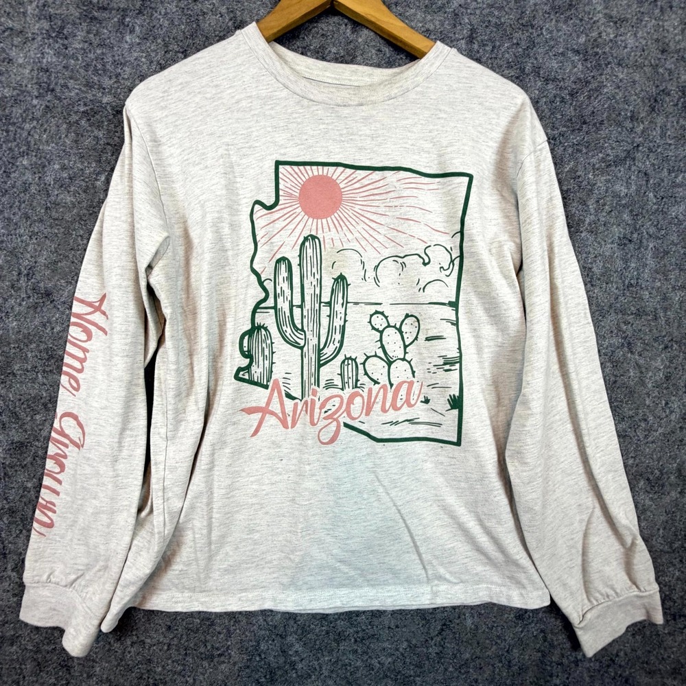 Mad Engine Shirt Mens 2XL Gray Cotton Arizona Home Grown Graphic Long Sleeve